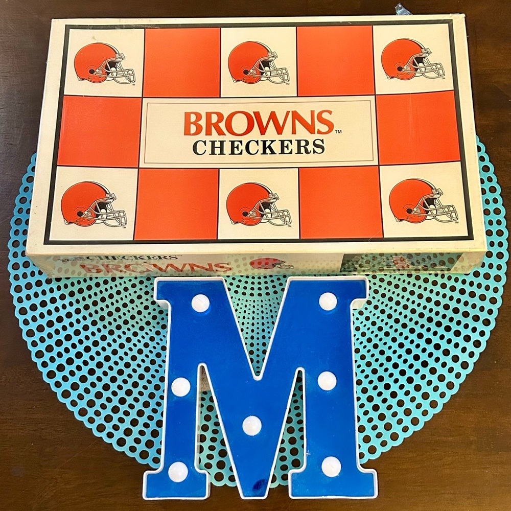 Vintage NFL Cleveland Browns Checkers Board Game - Vs. Pittsburgh Steelers -